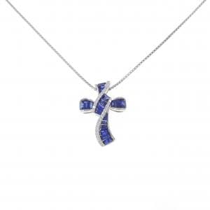 K18WG クロス サファイヤ ネックレス 1.72CT