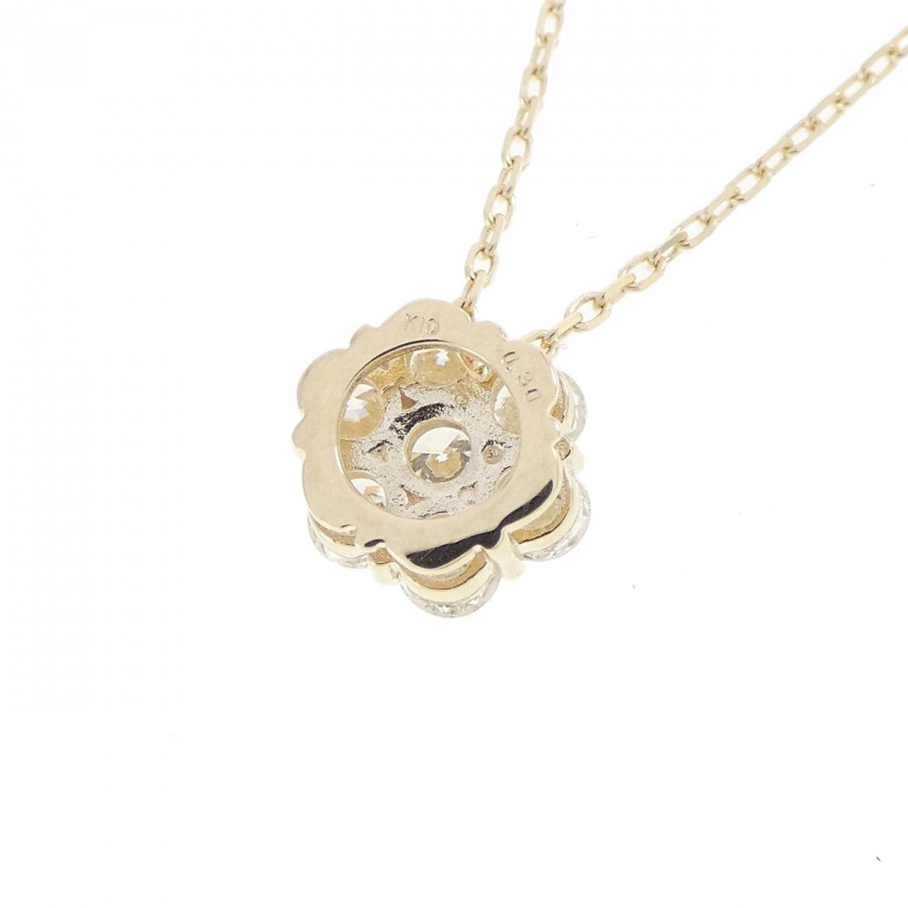 【リメイク】K10YG フラワー ダイヤモンド ネックレス 0.30CT