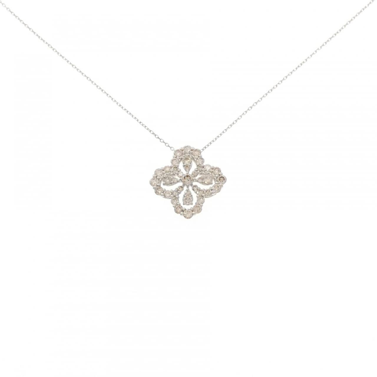 PT950/PT850 フラワー ダイヤモンド ネックレス 1.00CT