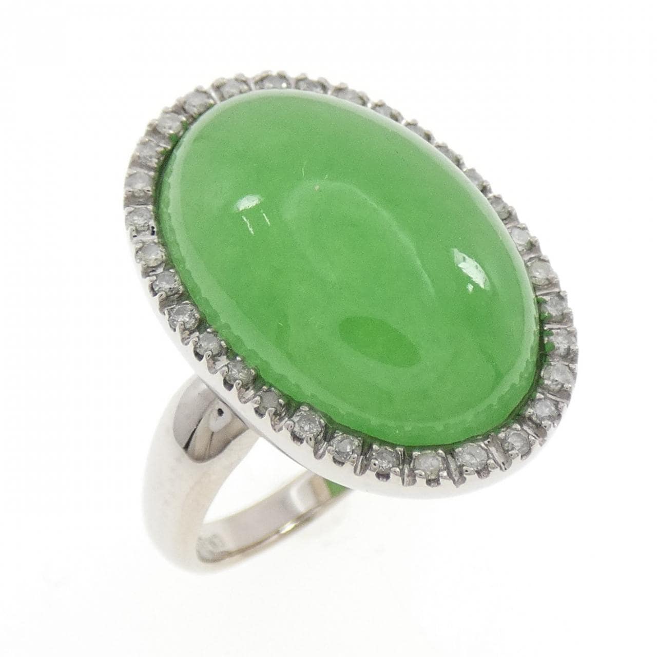 K18WG ヒスイ リング 10.00CT