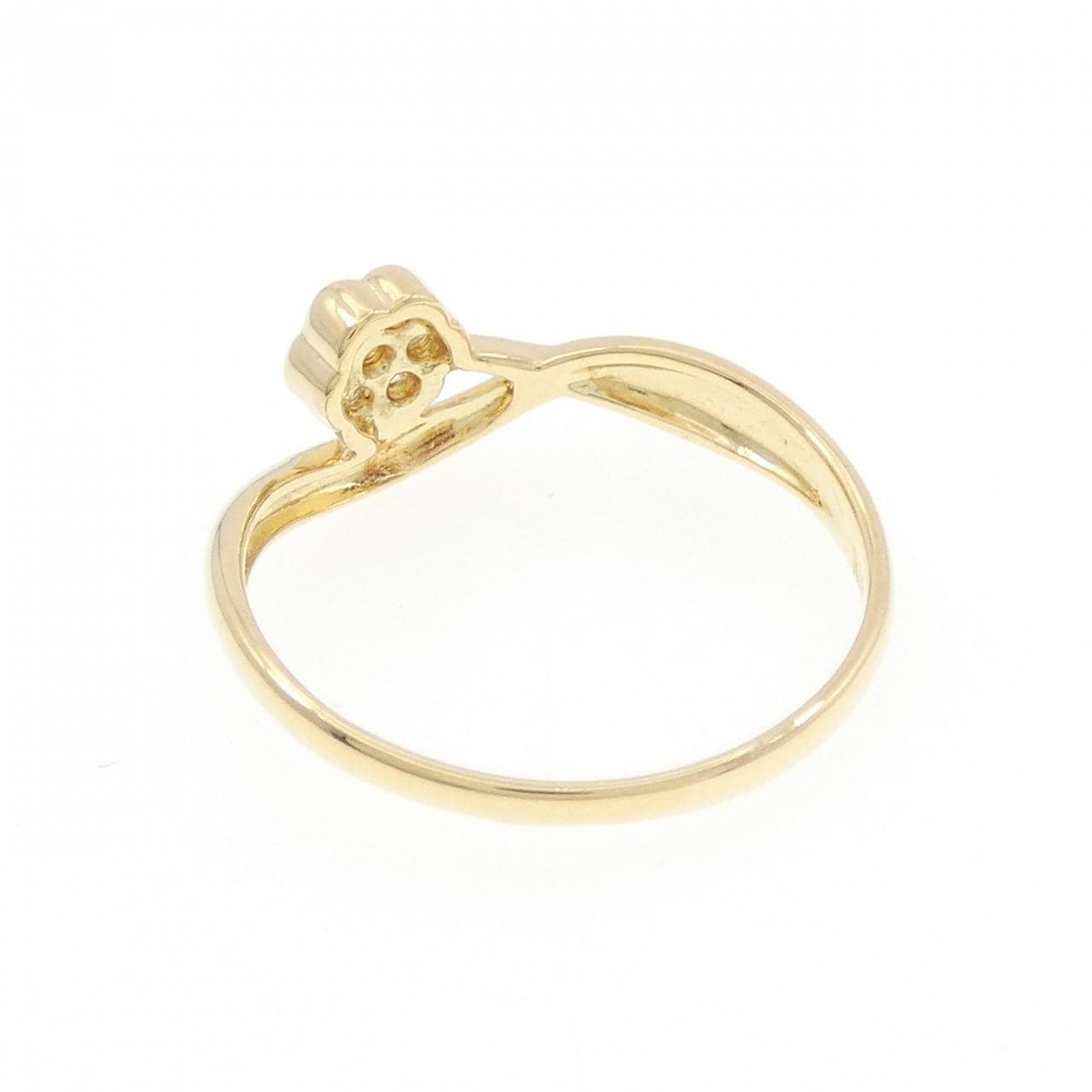 K18YG フラワー ダイヤモンド リング 0.1CT