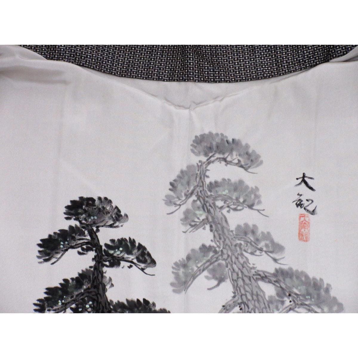 男士Ooshima Tsumugi 100 根和服羽織套裝（2 件）