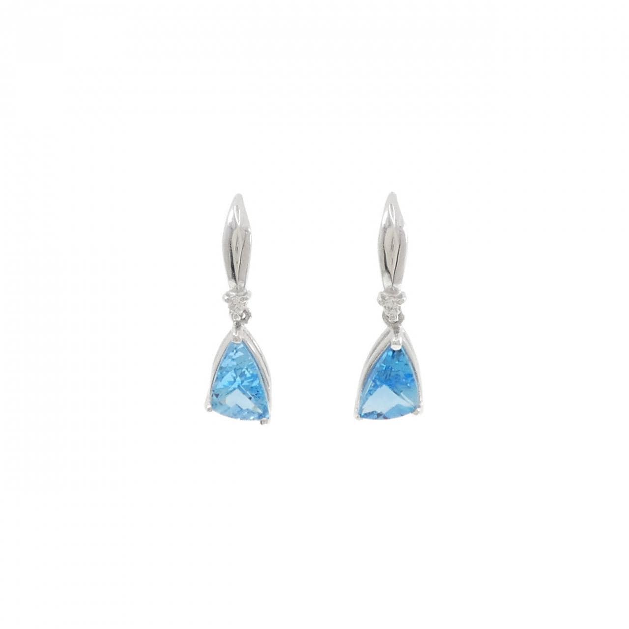 K18WG ブルートパーズ ピアス 1.53CT