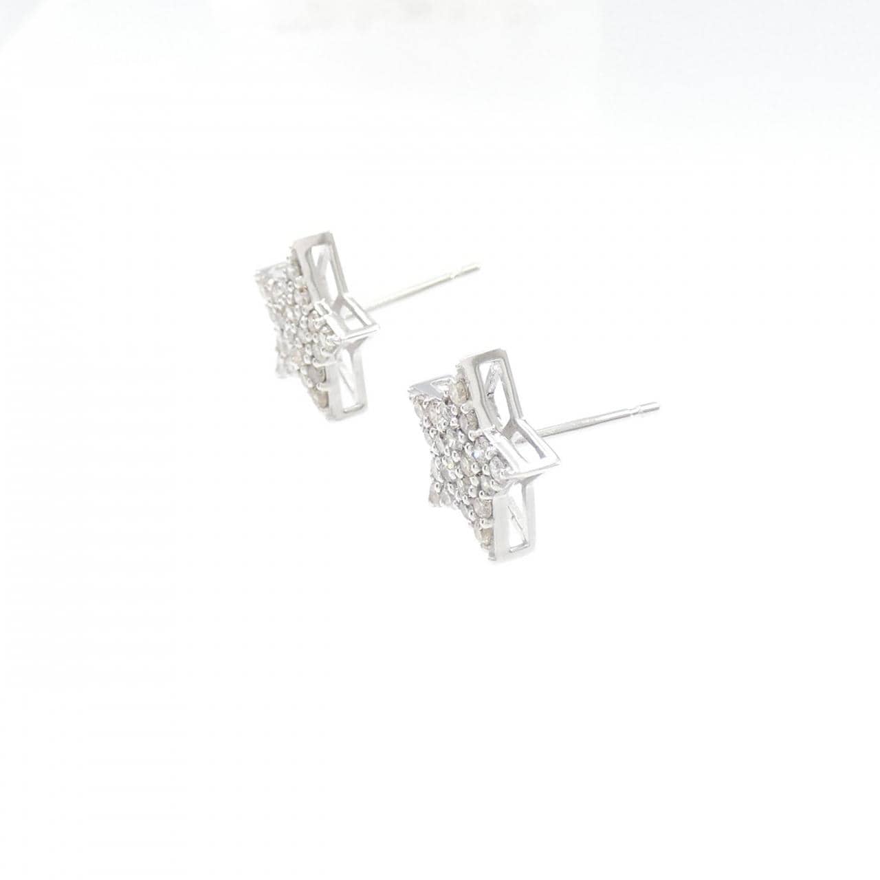 [BRAND NEW] K18WG Star Diamond Earrings 0.40CT