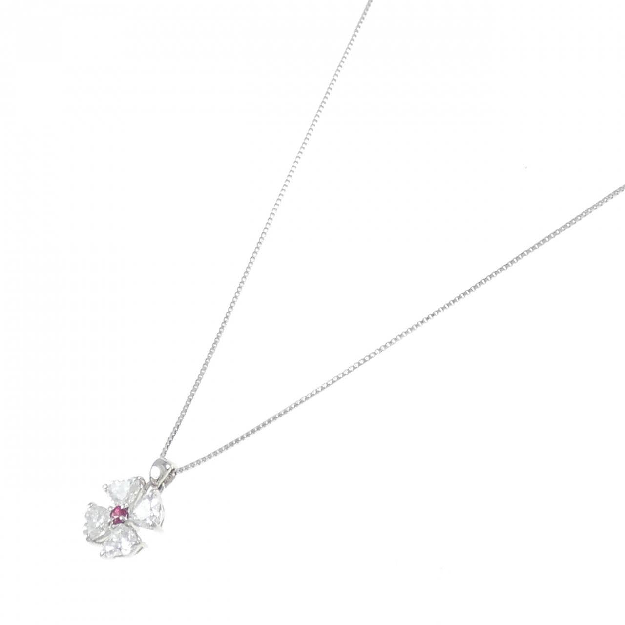 PT/PT850花紅寶石項鏈0.04CT