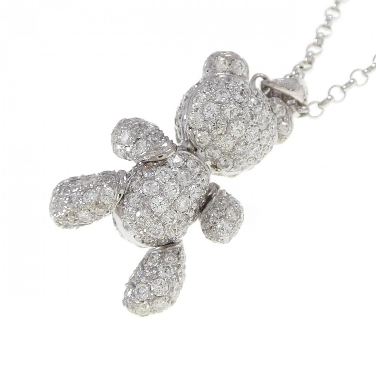 K18WG ベア ダイヤモンド ネックレス 2.50CT