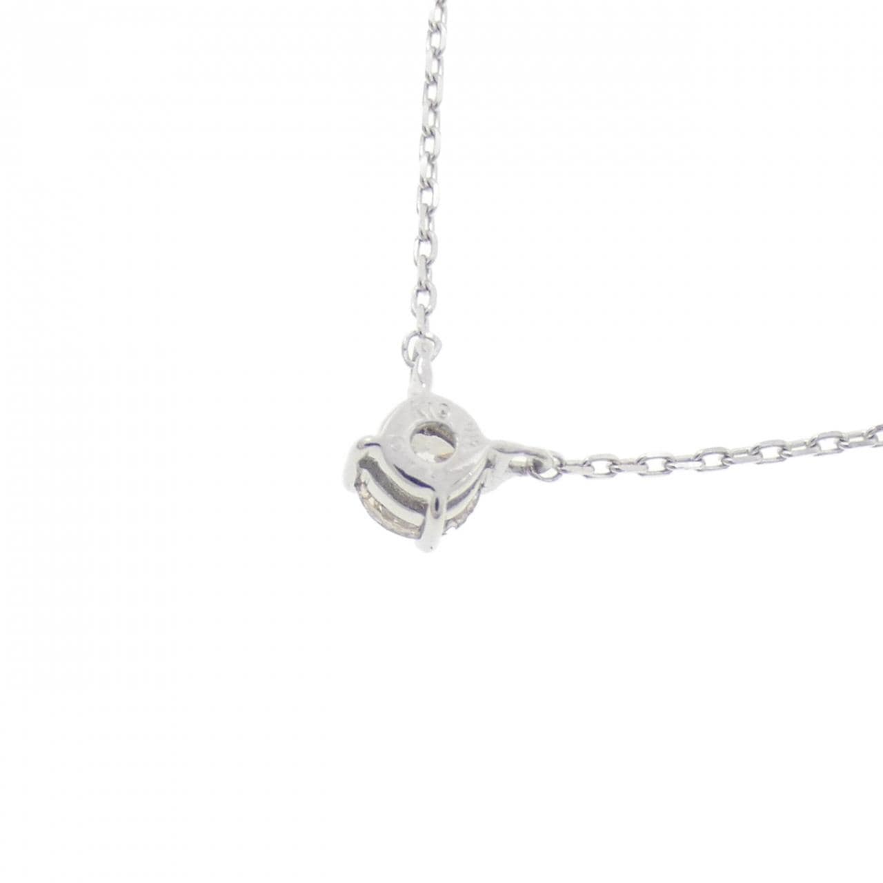 K10WG ソリティア ダイヤモンド ネックレス 0.10CT