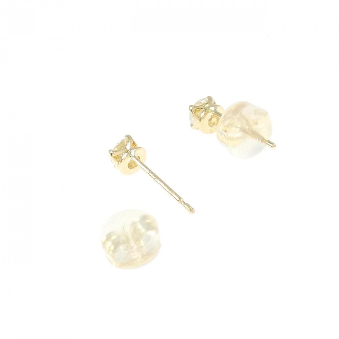 K18YG ソリティア ダイヤモンド ピアス 0.30CT