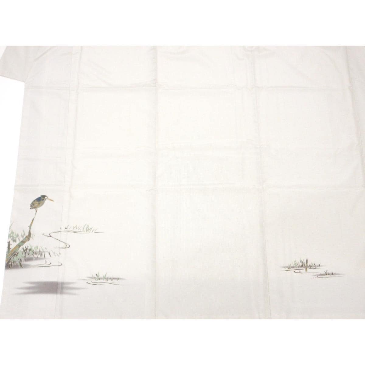 訪問着　柿本市郎　縞大島紬　身幅３Ｌ寸【本加賀友禅】