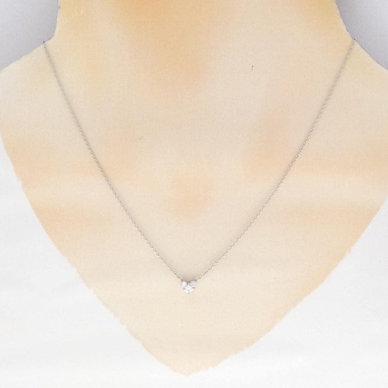PT900/PT850 ハート ダイヤモンド ネックレス 0.25CT