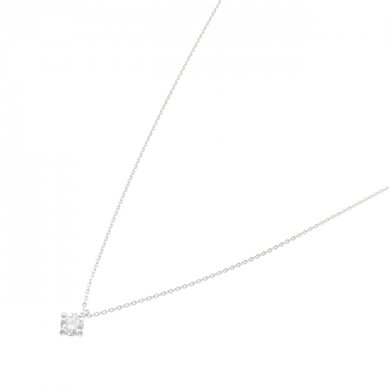 K18WG ソリティア ダイヤモンド ネックレス 0.12CT