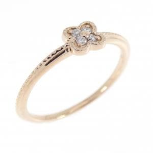 K18PG フラワー ダイヤモンド リング 0.04CT