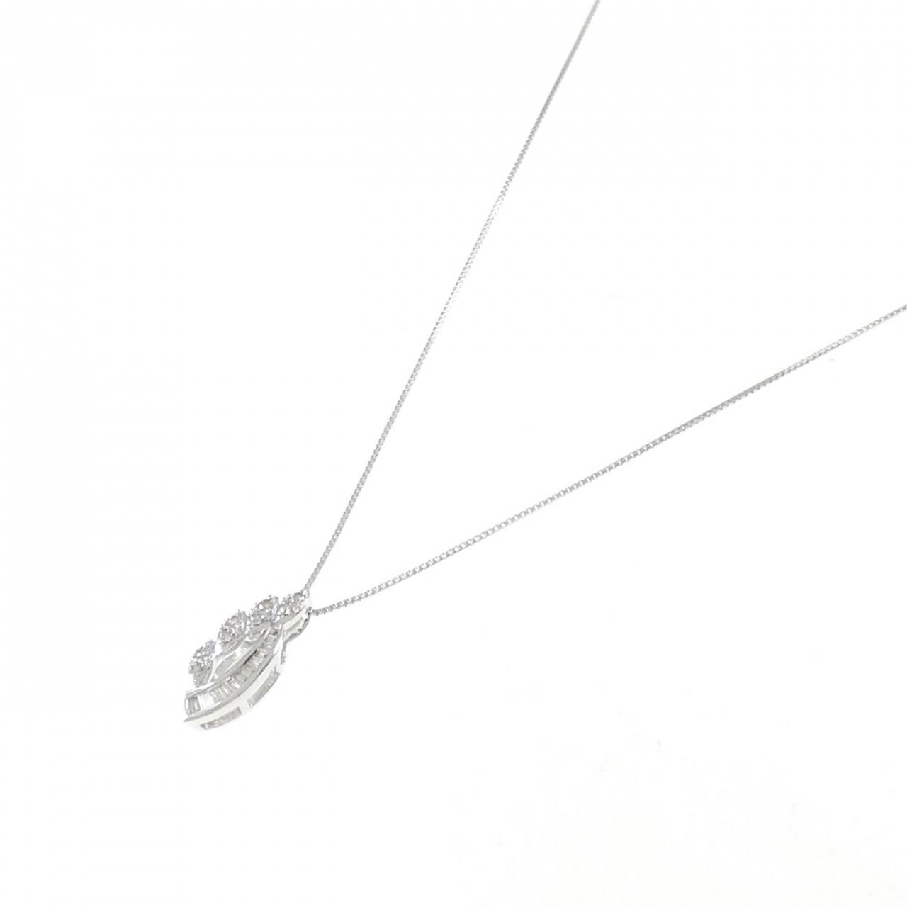 K18WG ダイヤモンド ネックレス 0.13CT