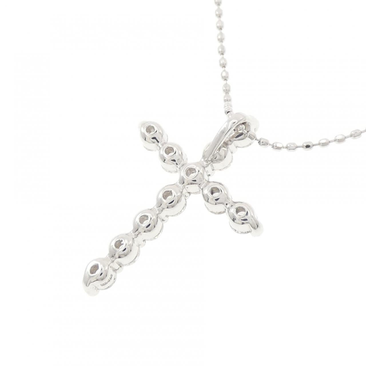 K18WG クロス ダイヤモンド ネックレス 0.50CT