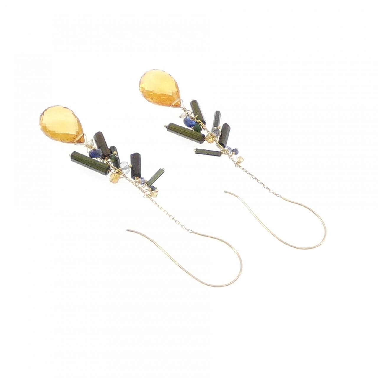 K18YG カラーストーン ピアス