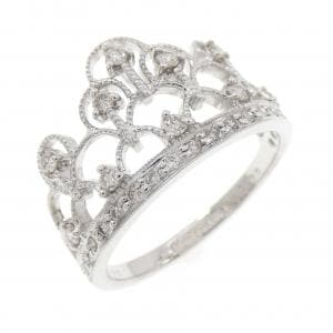K18WG クラウン ダイヤモンド リング 0.30CT