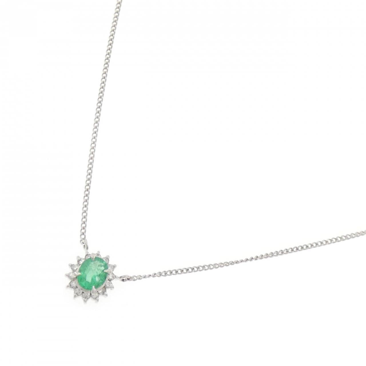 PT900/PT850 エメラルド ネックレス 0.33CT