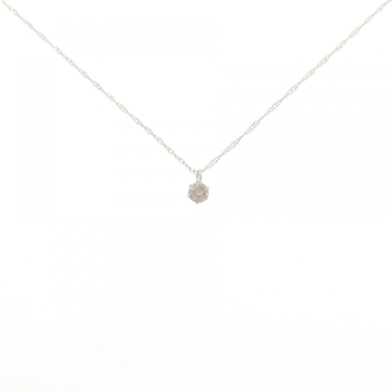 K18WG ソリティア ダイヤモンド ネックレス 0.10CT