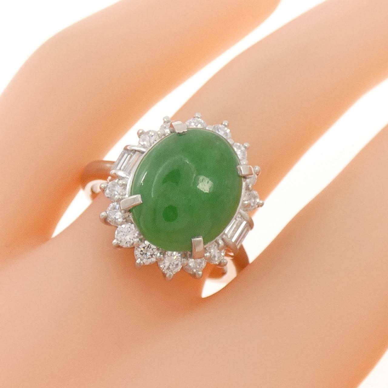 PT900 ヒスイ リング 4.205CT