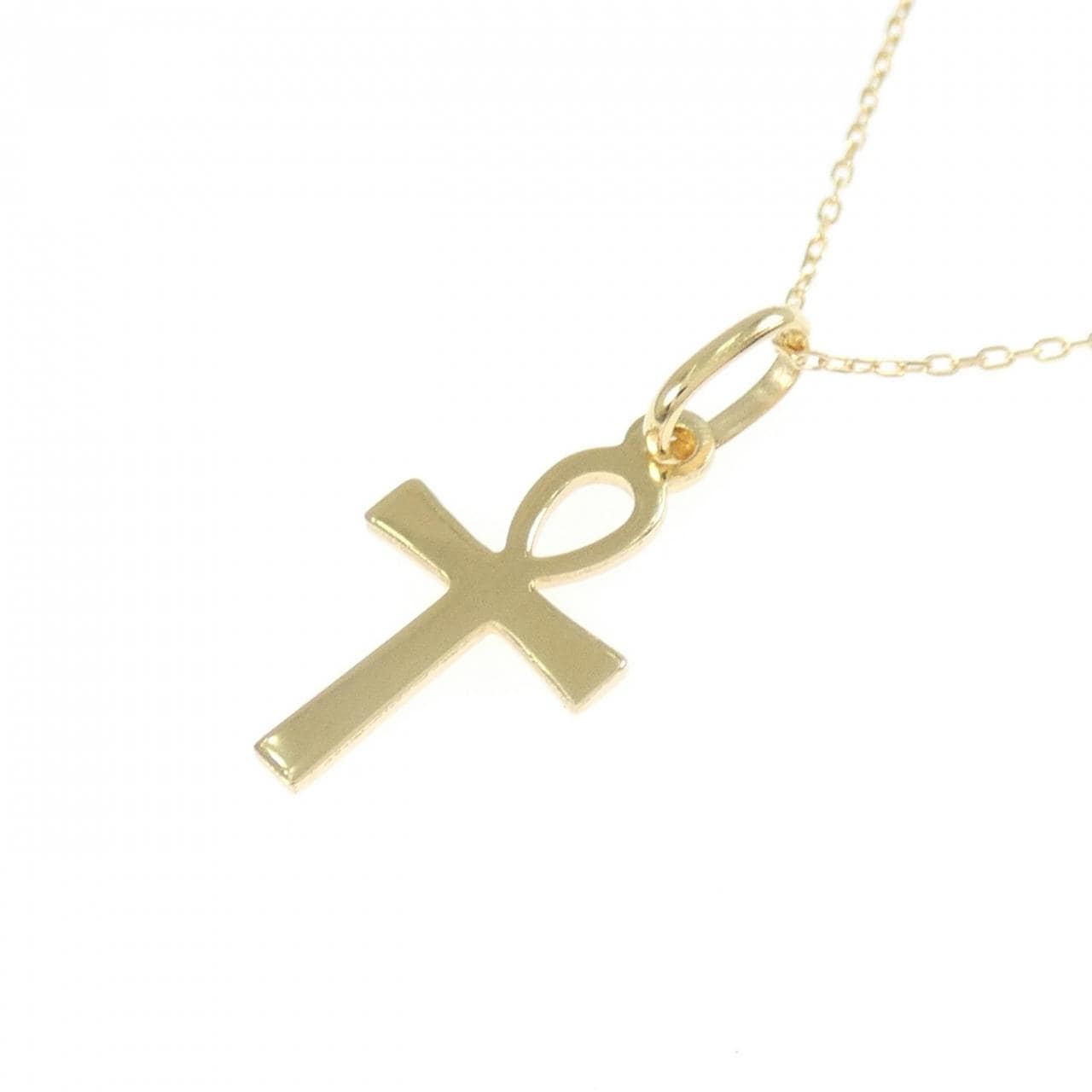 750YG/K18YG クロス ネックレス