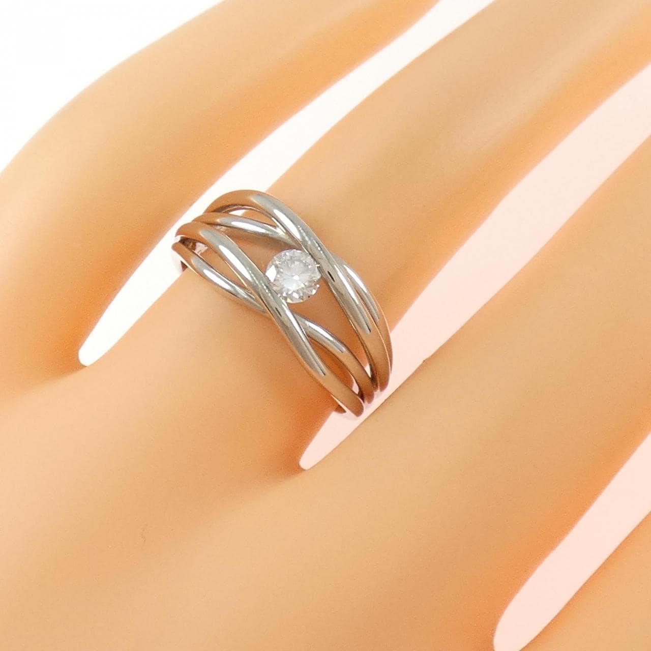 PT900 ソリティア ダイヤモンド リング 0.22CT