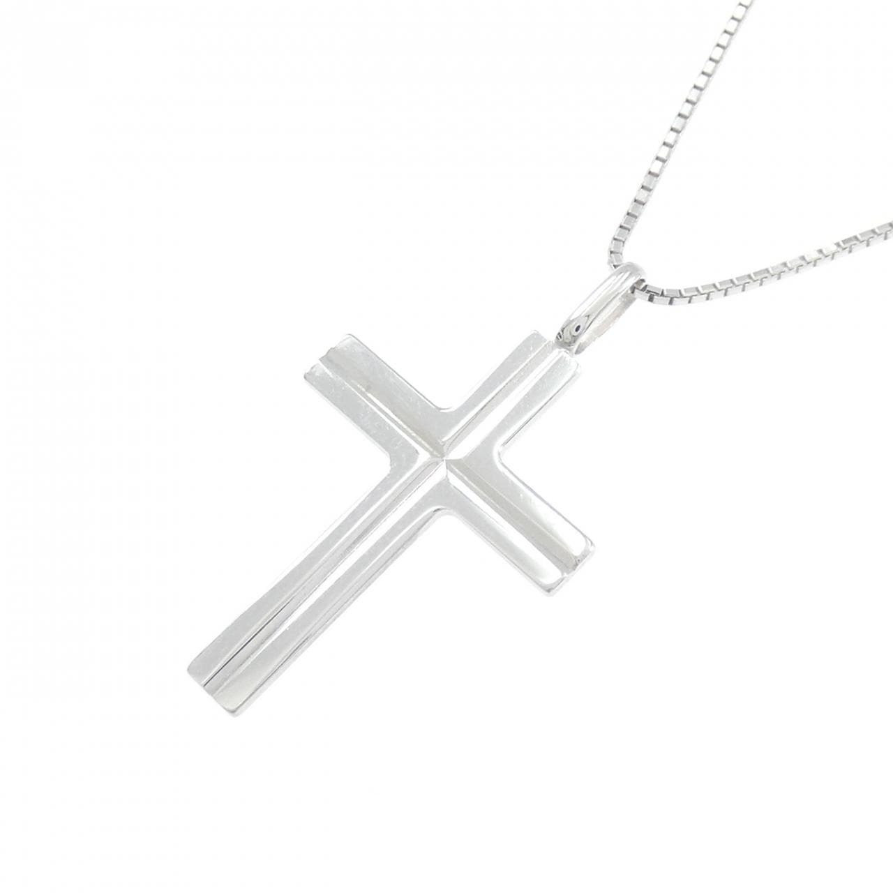 K18WG クロス ネックレス