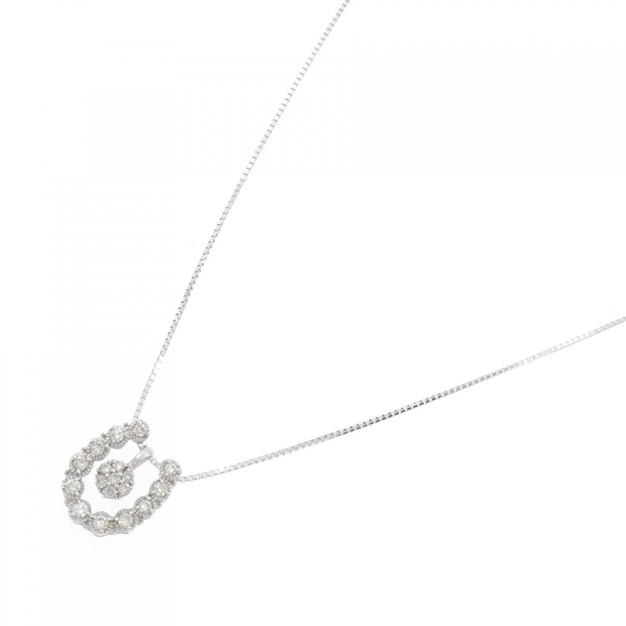 K18WG 2WAY Diamond Necklace 0.08CT