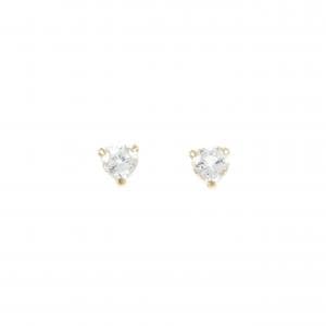 【新品】K18YG ハート ホワイトサファイヤ ピアス 0.60CT