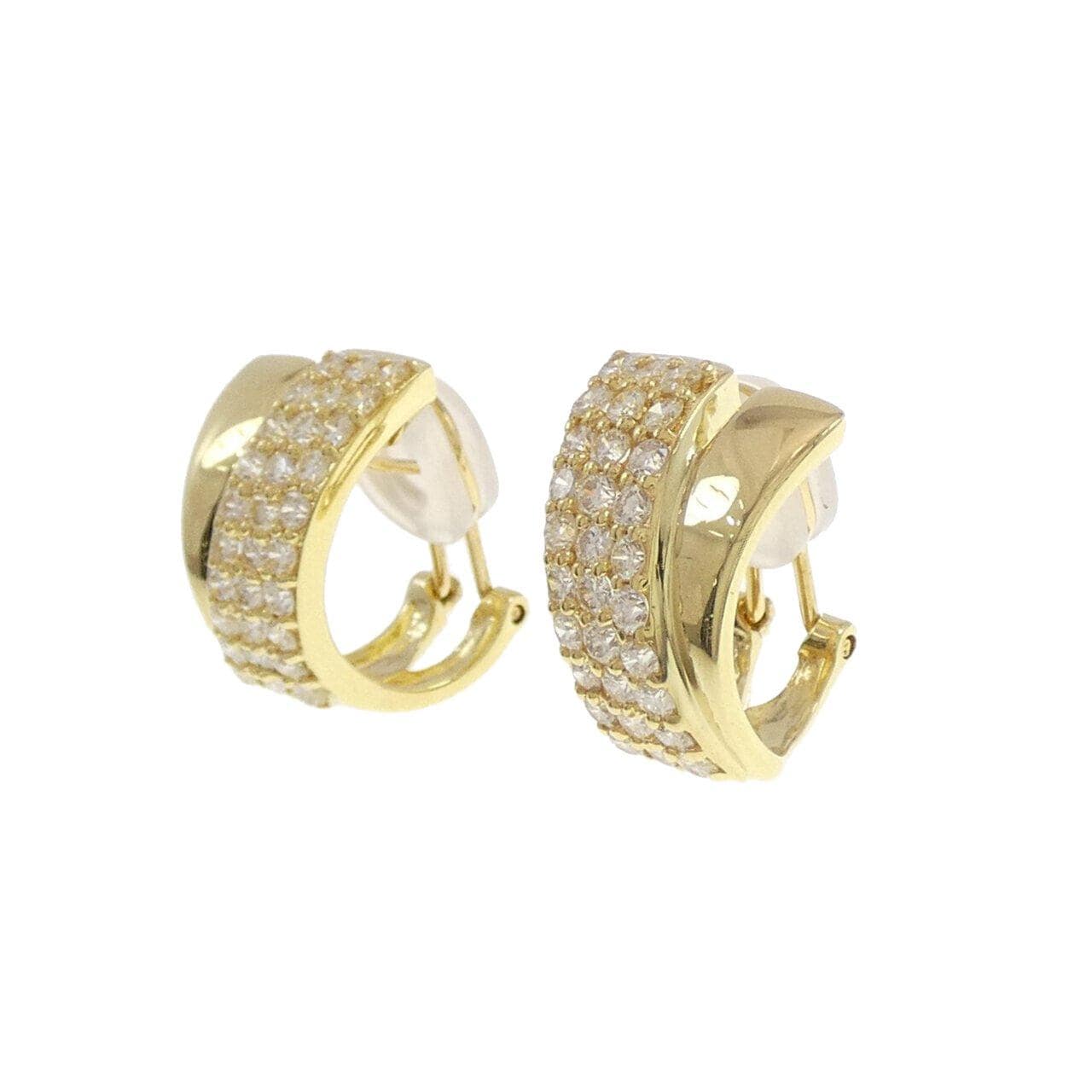 K18YG パヴェ ダイヤモンド ピアス/イヤリング 2.00CT