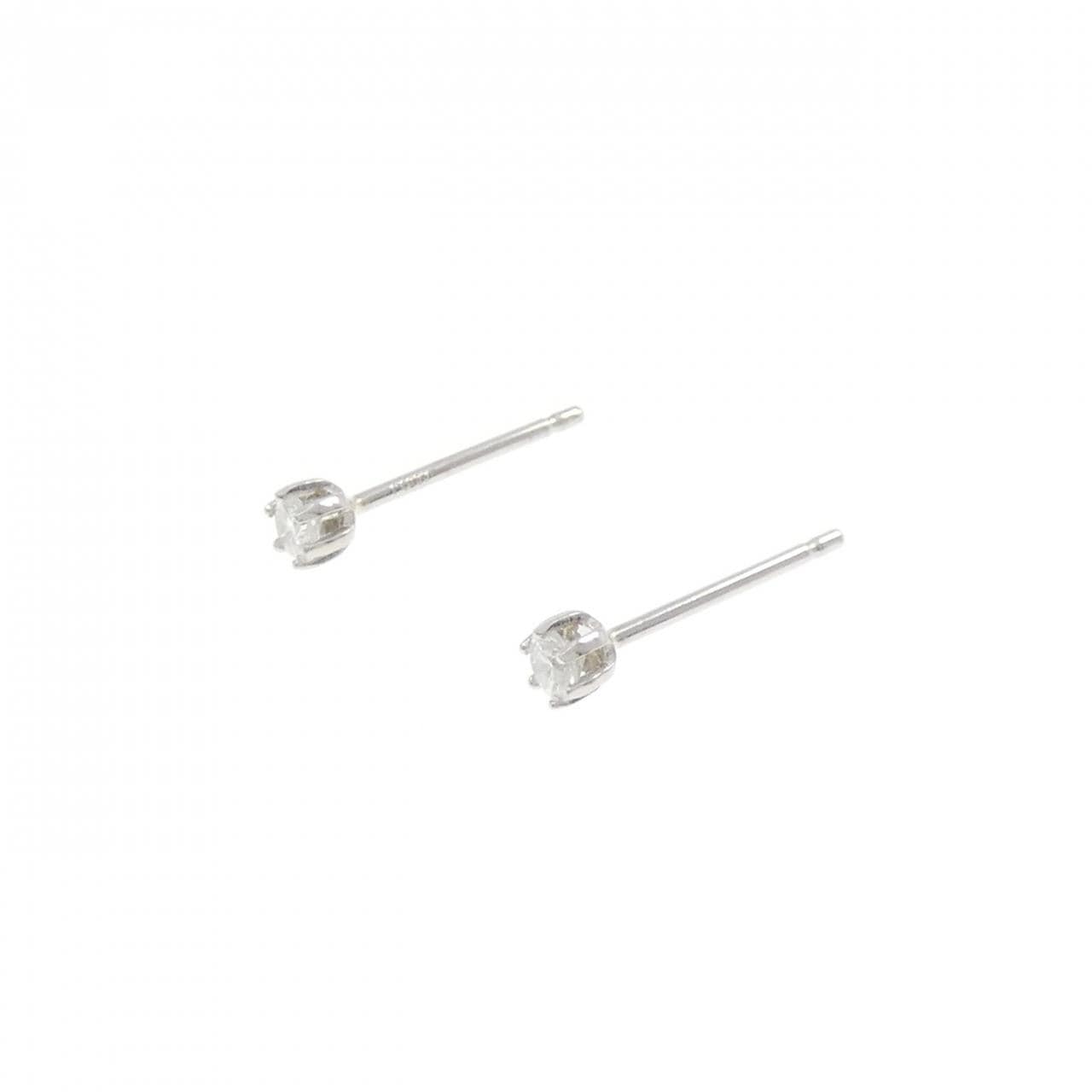 PT900 ソリティア ダイヤモンド ピアス 0.10CT