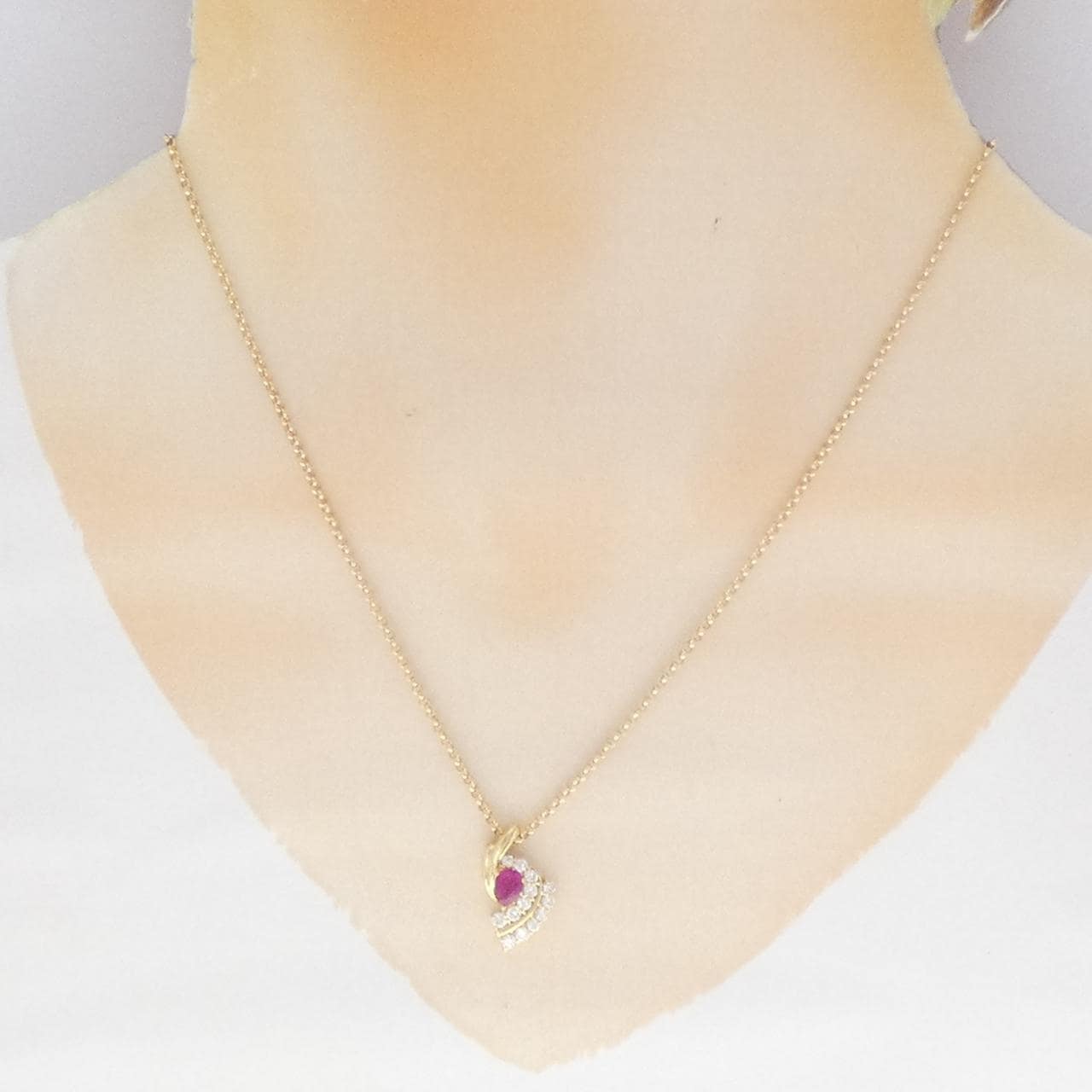 K18YG ルビー ネックレス 0.47CT