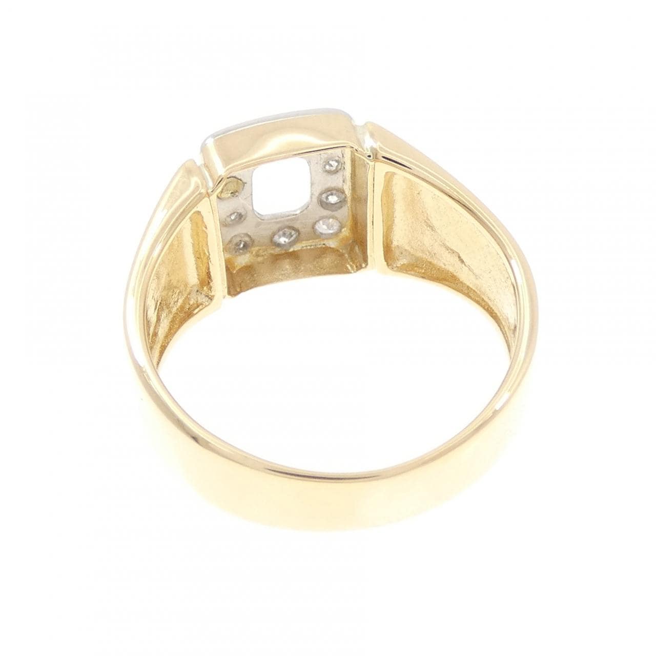 K18YG/PT900 ダイヤモンド リング 0.1CT