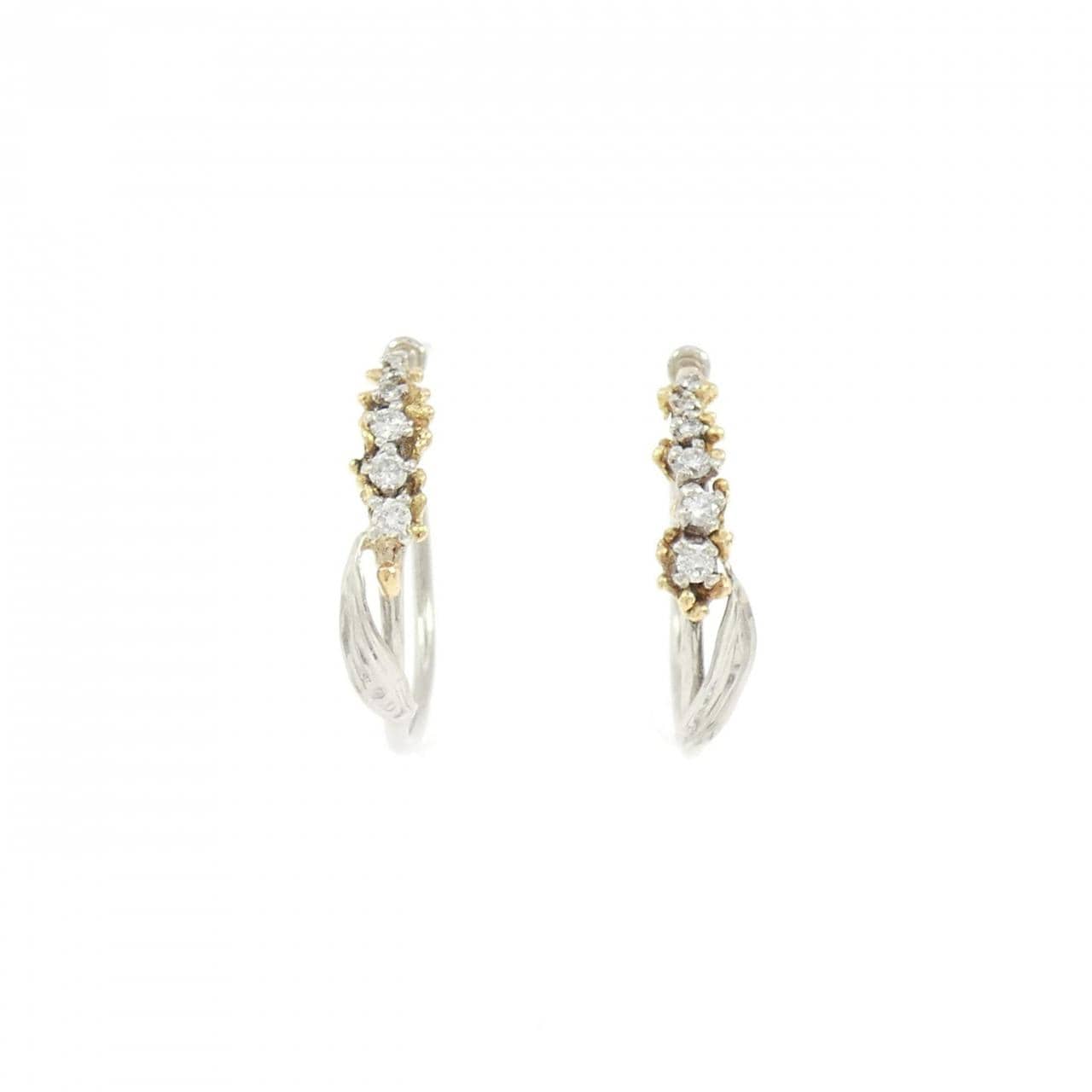 PT900/K18YG ダイヤモンド ピアス 0.15CT