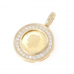 K18YG(枠) ダイヤモンド コイン ペンダント 0.71CT