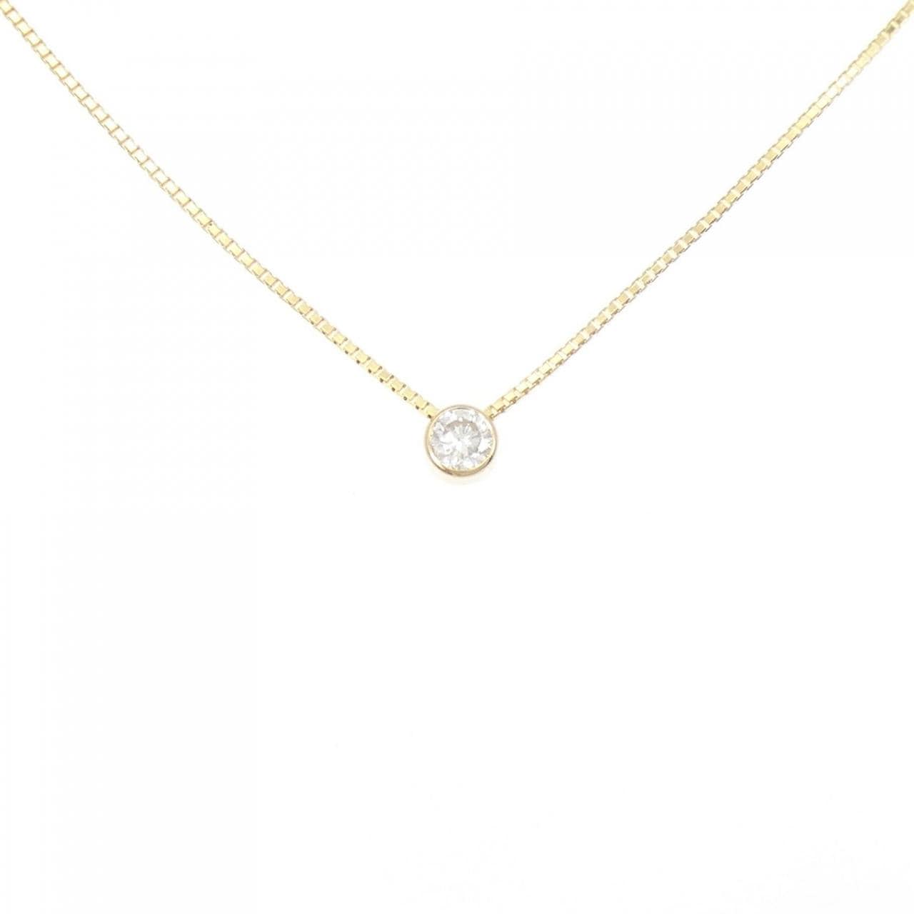 K18YG Solitaire Diamond Necklace 0.14CT