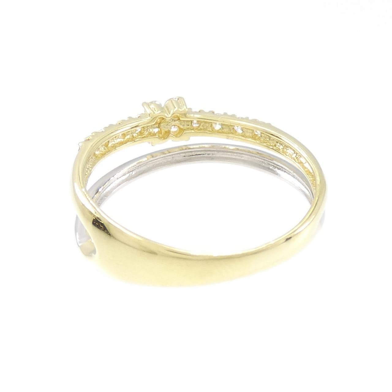 K18YG/PT900 Flower Diamond Ring 0.15CT