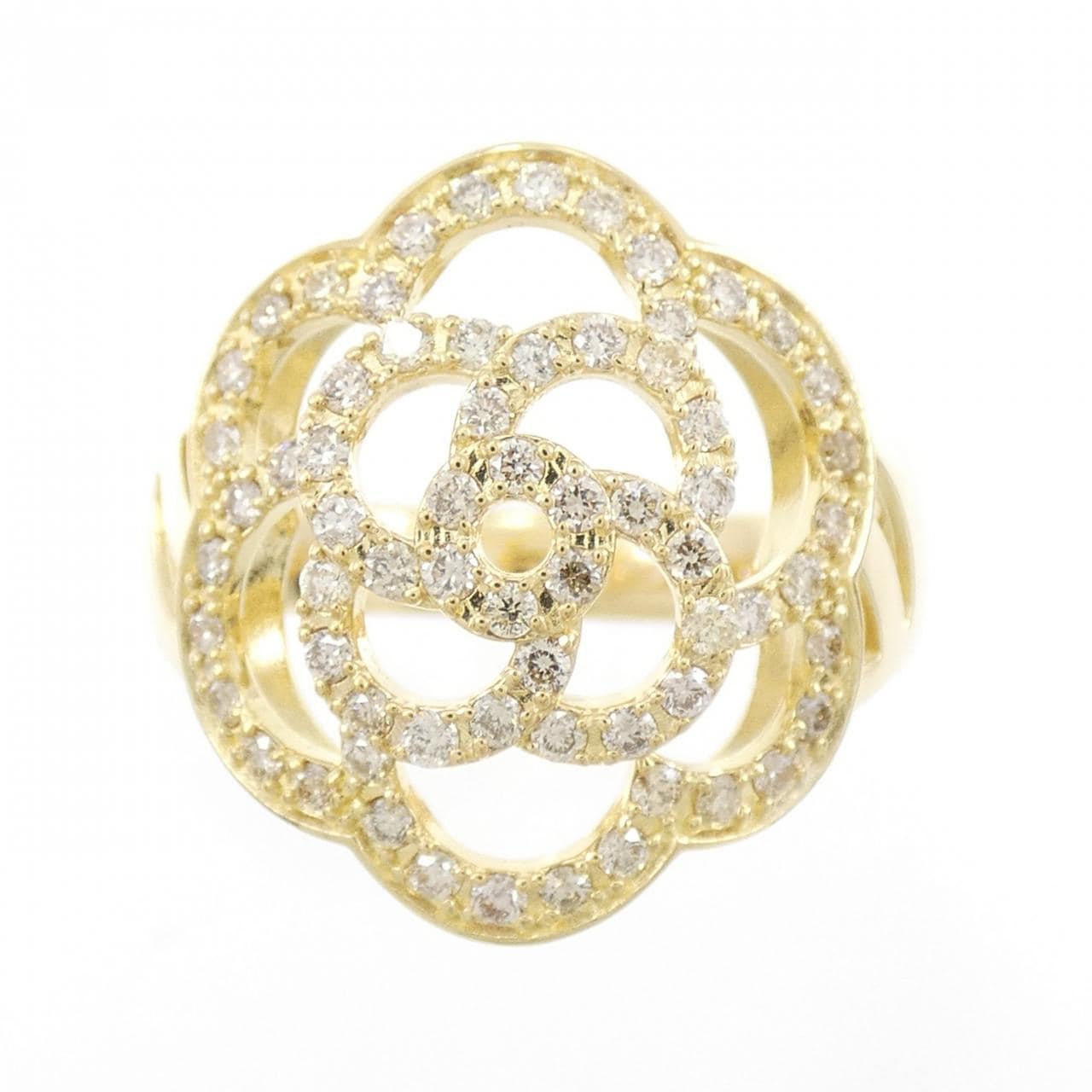 K18YG花朵鑽石戒指0.40CT