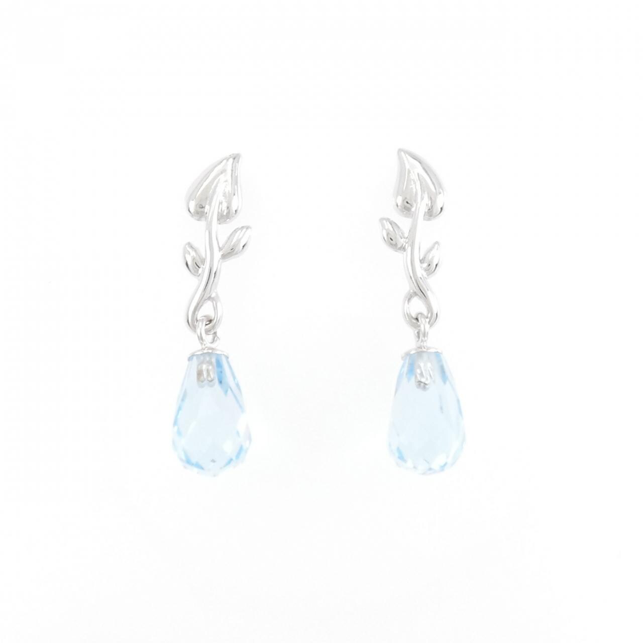 K14WG/K10WG ブルートパーズ ホワイトゴールド ピアス K10