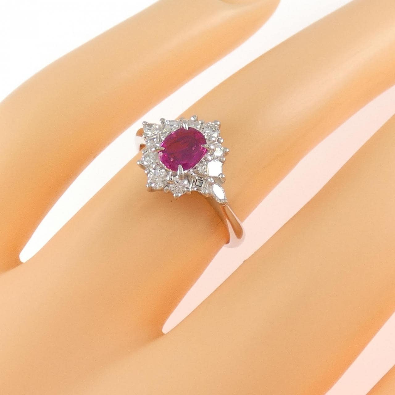 PT900 ルビー リング 0.39CT