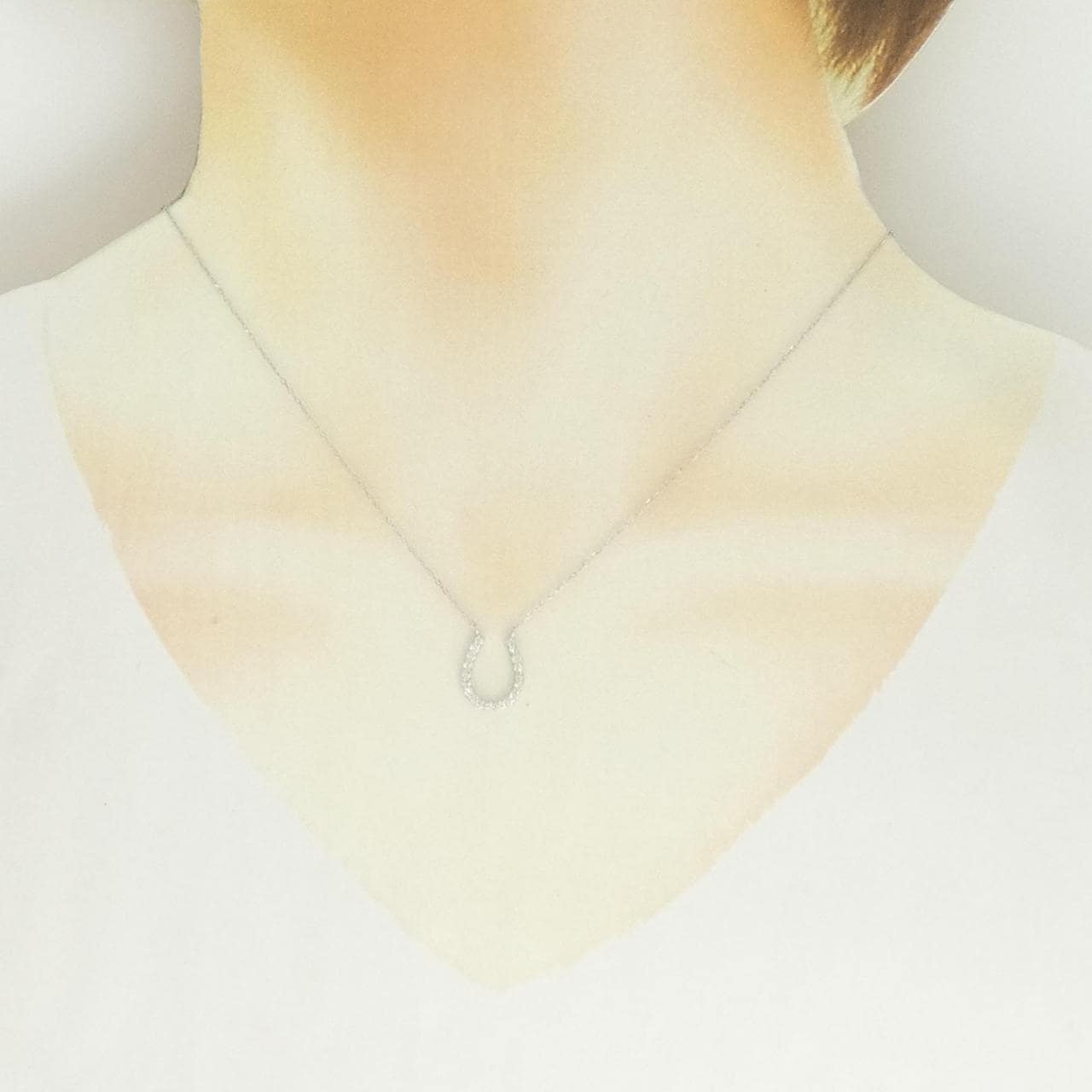 PT900/PT850 ホースシュー ダイヤモンド ネックレス 0.20CT