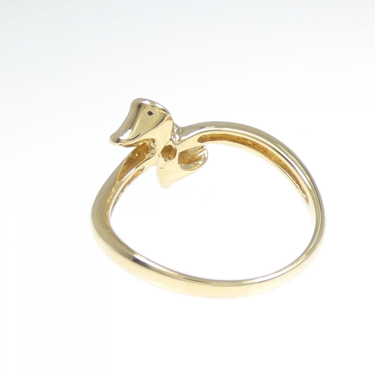 K18YG ribbon Diamond ring 0.006CT