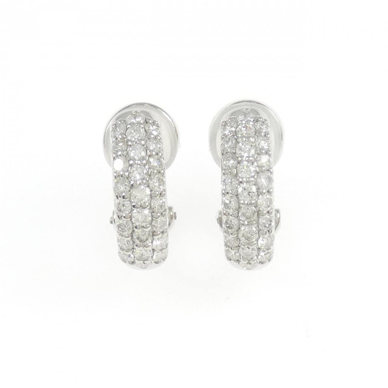 K18WG パヴェ ダイヤモンド ピアス/イヤリング 1.00CT