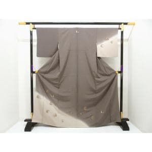 訪問着　刺繍加工　ボカシ染　花紋　身幅Ｌ寸