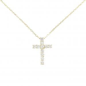 K18YG クロス ダイヤモンド ネックレス 0.23CT