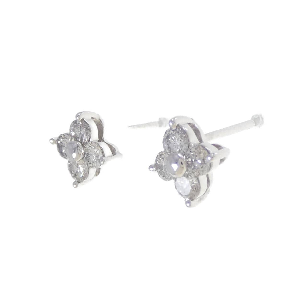 PT900 Flower Diamond Earrings 0.755CT