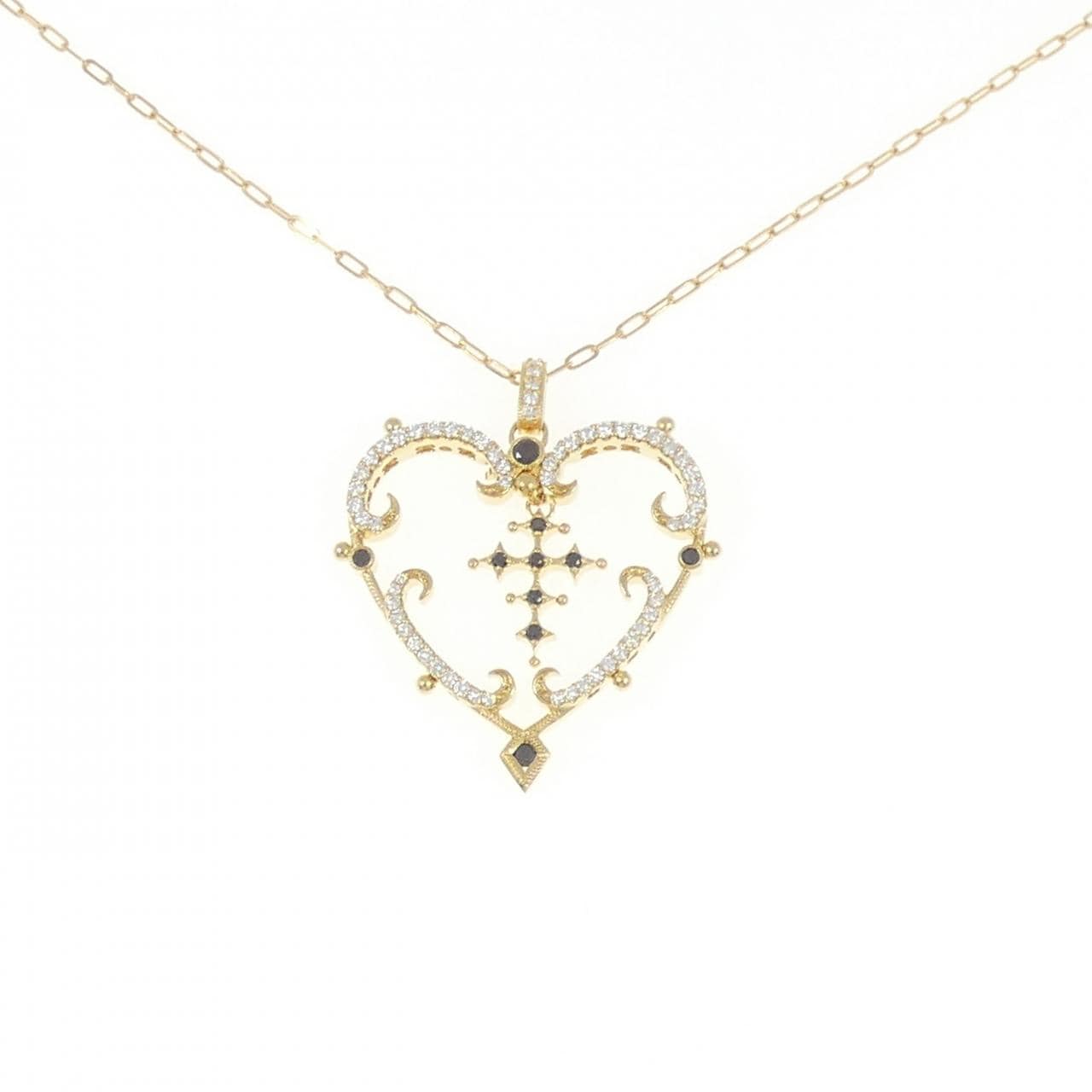 K18YG ハート ダイヤモンド ネックレス 0.90CT