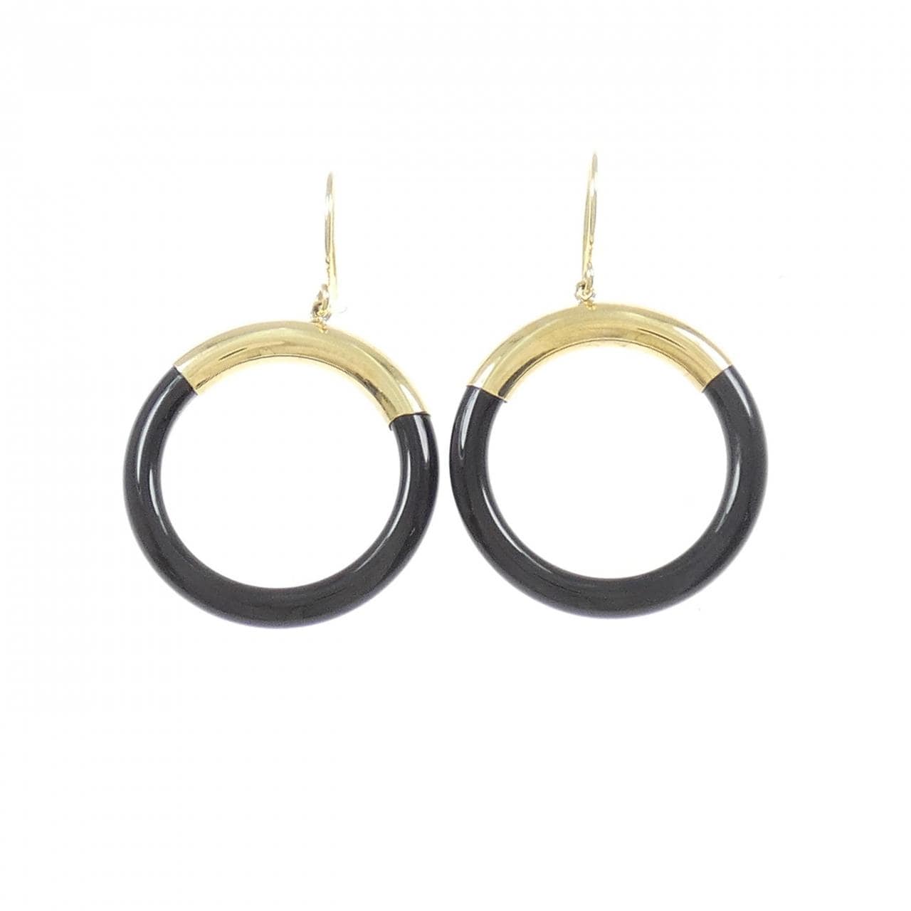 [BRAND NEW] K18YG onyx earrings