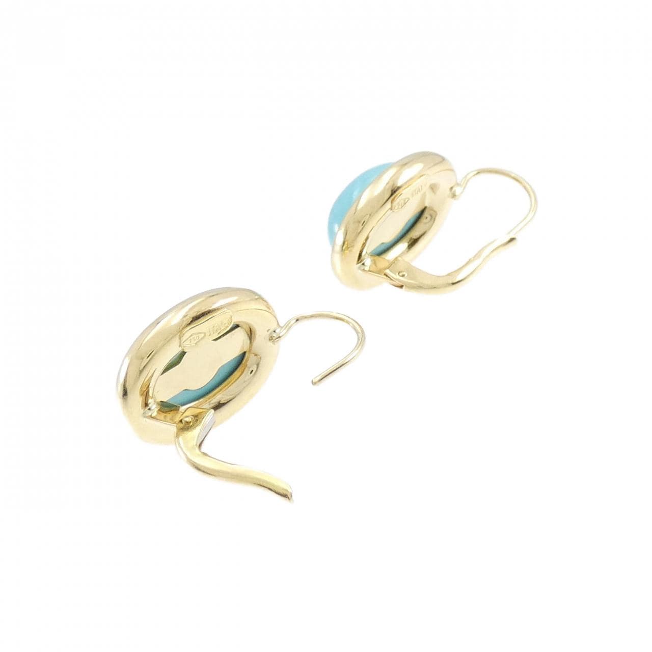 750YG Turquoise Earrings