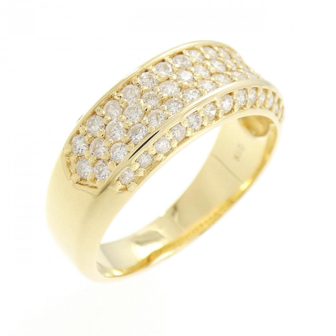 K18YG パヴェ ダイヤモンド リング 0.85CT