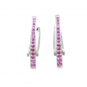 K18WG ルビー ピアス 0.6CT